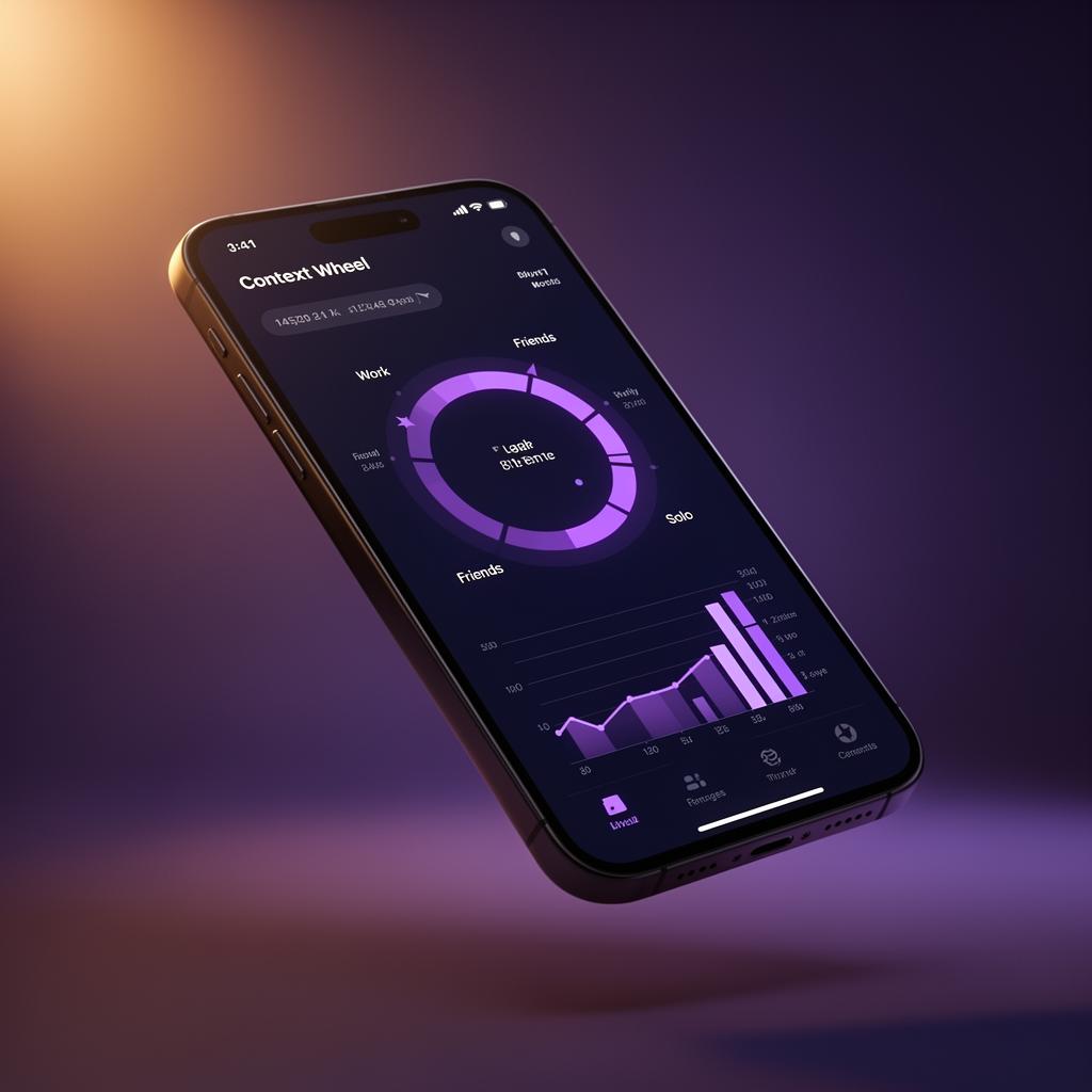 MirrorMind app dark mode mockup